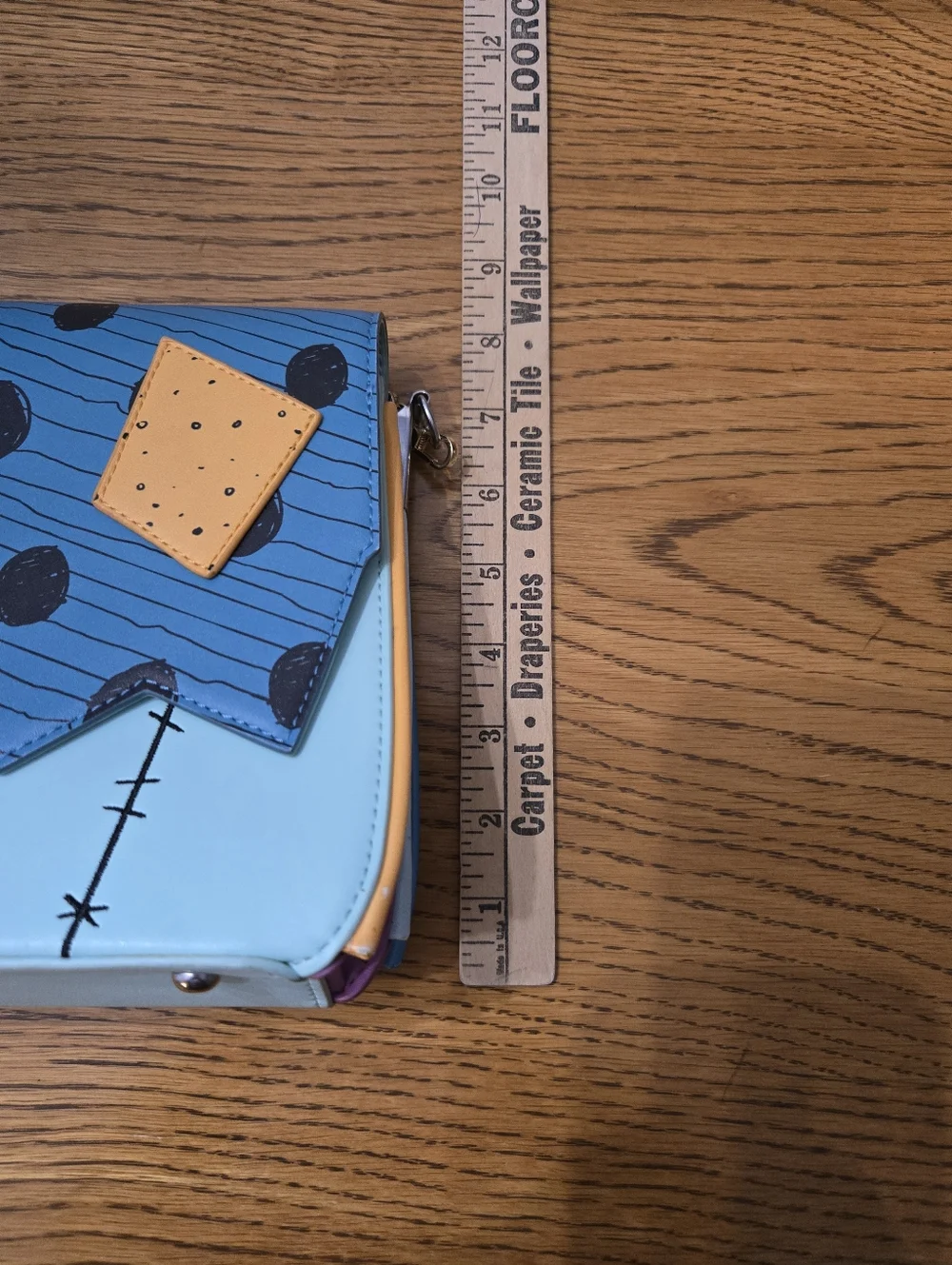 Loungefly Patchwork Crossbody Bag in Light Blue, Purple, Orange - Picture 8 of 8